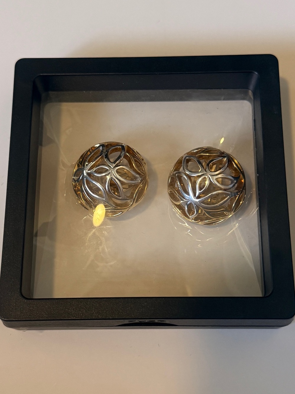 Vintage Signed Nina Ricci Gold-Tone Statement  Dome Clip-On Earrings - High End
